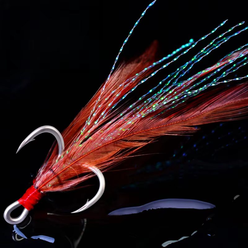 Anzuelos Triples Pro Beros – Alto Carbono con Plumas y Púas - imagen 2