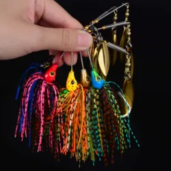 Kit de señuelos pivotantes falda, buzzbait anti-vegetación y wobblers