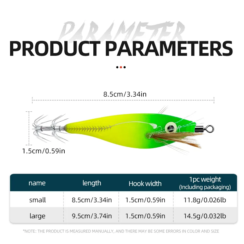 ShareShark Señuelo Jig madera luminoso horizontal para calamar y pulpo - imagen 2