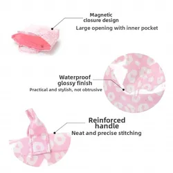Bolso de pesca PVC impermeable mujer con asa grande estampado leopardo