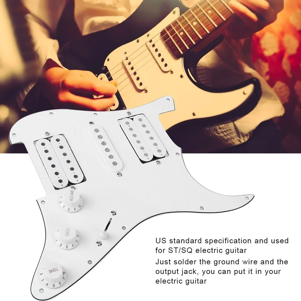 Pickguard precableado HSH Loaded negro con placa de 11 orificios - imagen 3