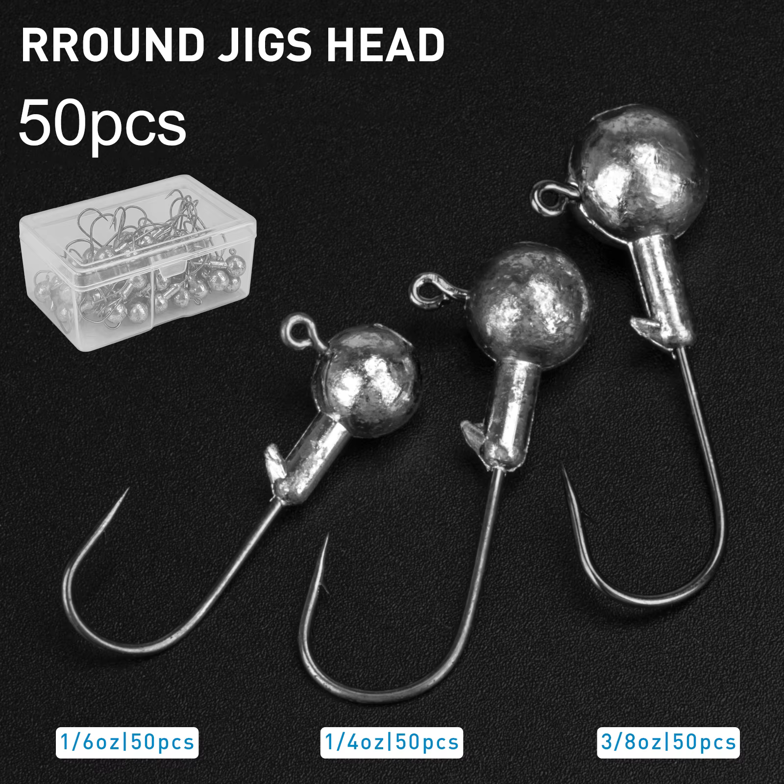 Anzuelos Jig Head sin Púas con Cabeza Redonda para Vinilo - imagen 3