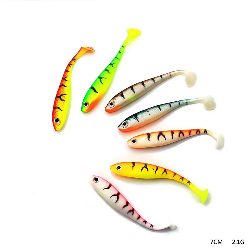 Señuelo Swimbait de silicona con cola en T 7cm 2.1g - imagen 3