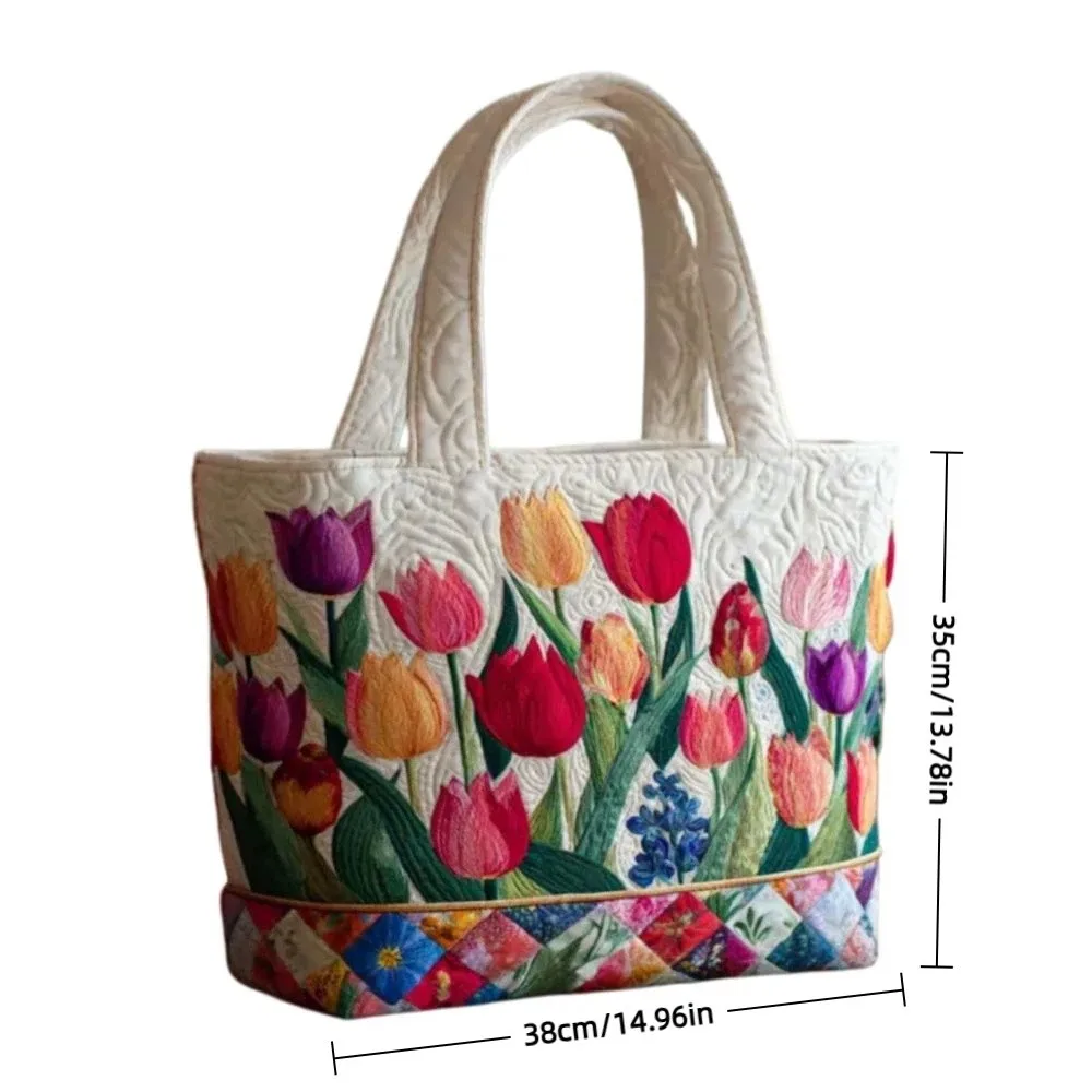 Bolsa tote de lona estampada 2D de gran capacidad, ligera - imagen 5
