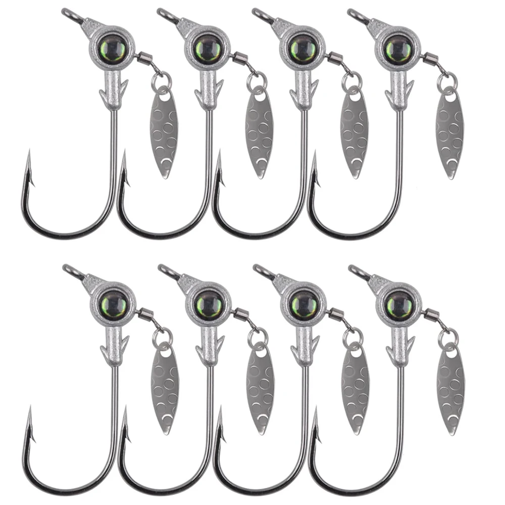 Kit de jig head Underspin con ojos 3D para lubina en agua salada - imagen 2