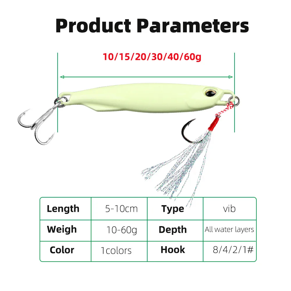 Cucharas señuelo iluminadas de metal para pesca deportiva con gancho - imagen 5