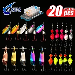 ANFS señuelos para trucha con cuchara y giratorios de cobre