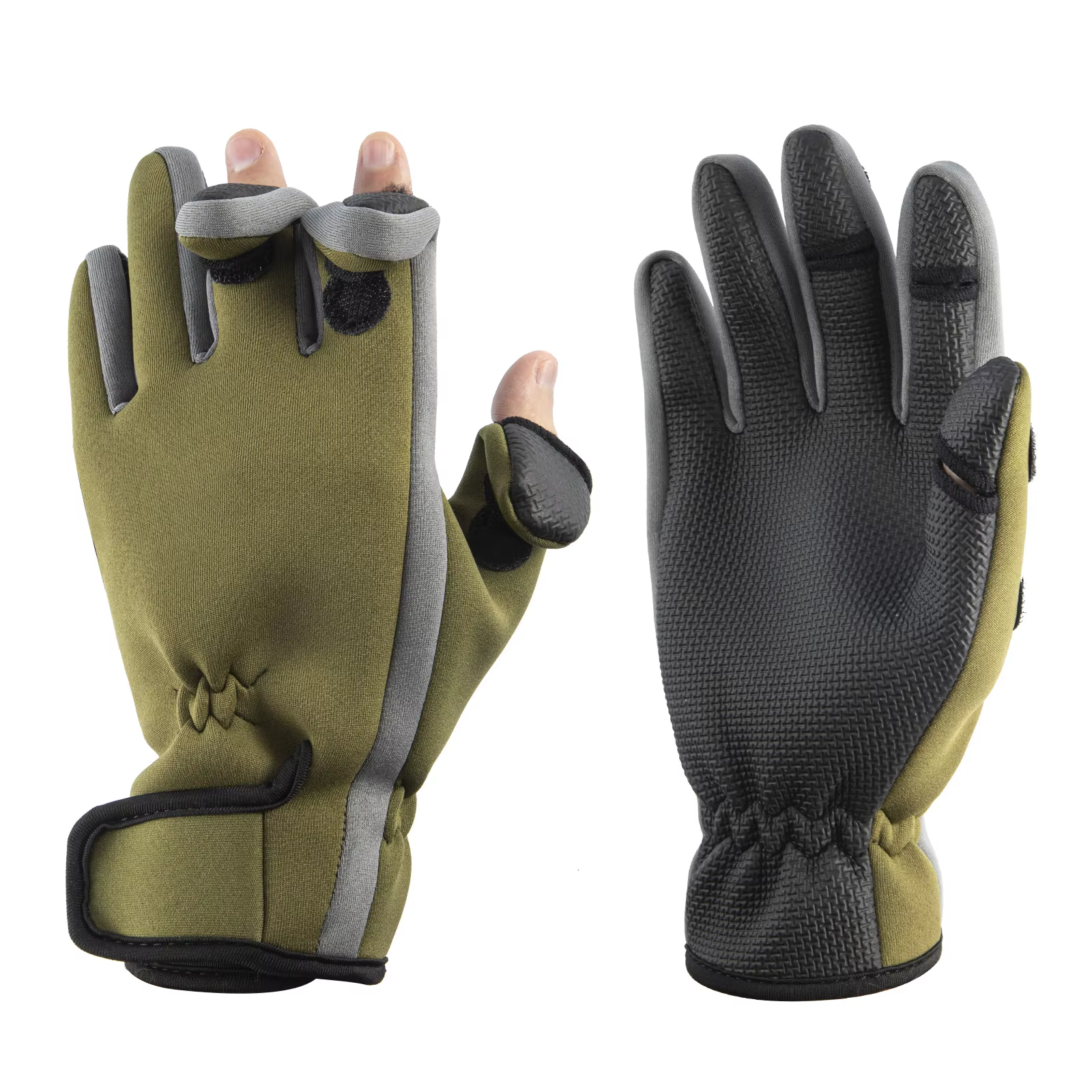 Guantes pesca invierno impermeables camuflaje sin dedos - imagen 2