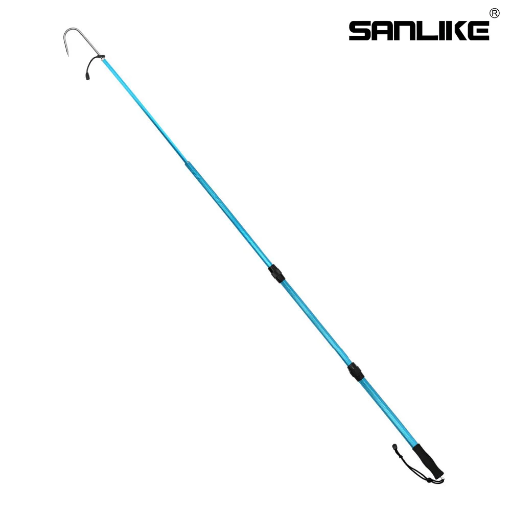 SANLIKE palo telescópico de aluminio con gancho de lanza inox