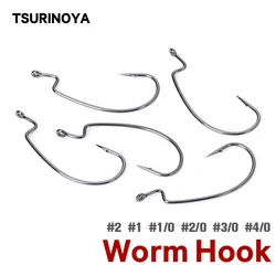 Tsurinoya Worm – Anzuelo offset #1/0 a #4/0 para vinilo