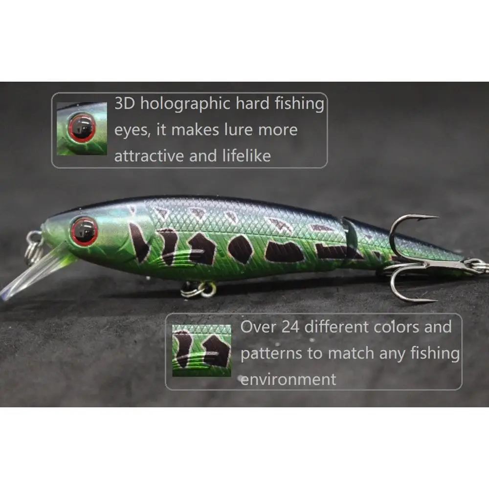 WLure Jerkbait Articulado S652 – 10 cm flotante con ojos 3D - imagen 5