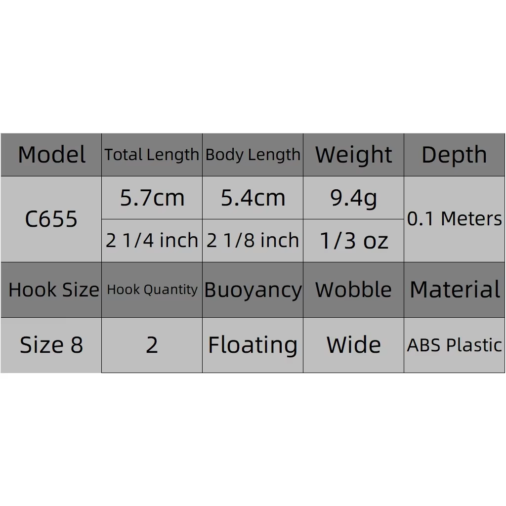 WLure C655 Crankbait – Señuelo wobbler 5,7 cm agua salada - imagen 3