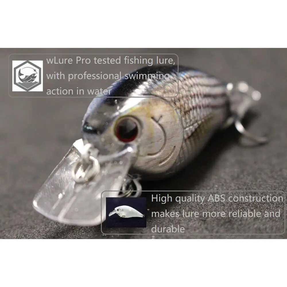 WLure Crankbait pico cuadrado – Flotante lento pintura RealLife - imagen 4
