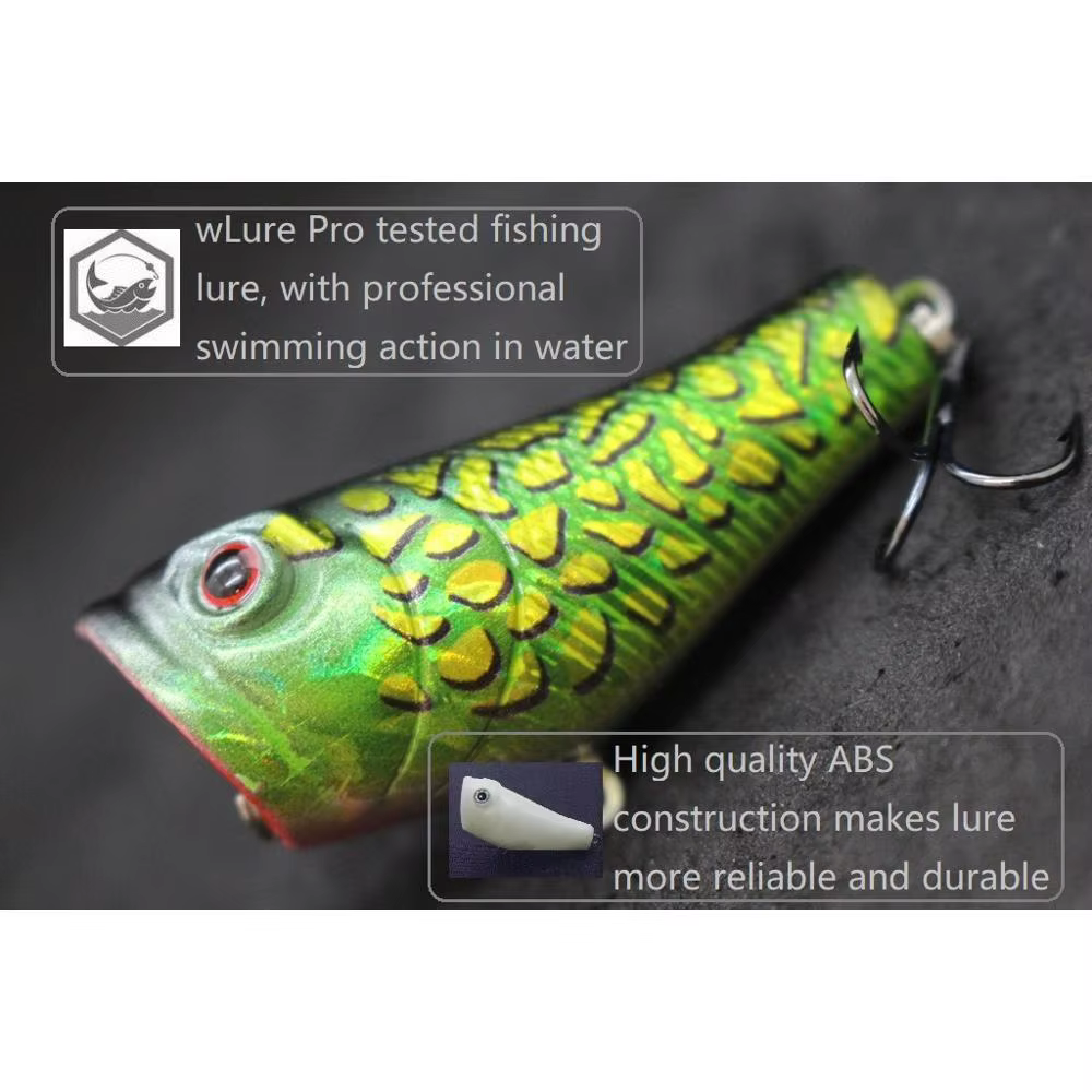 WLure T620 Popper 5,1cm – Señuelo Topwater Boca Roja para Twitch - imagen 3