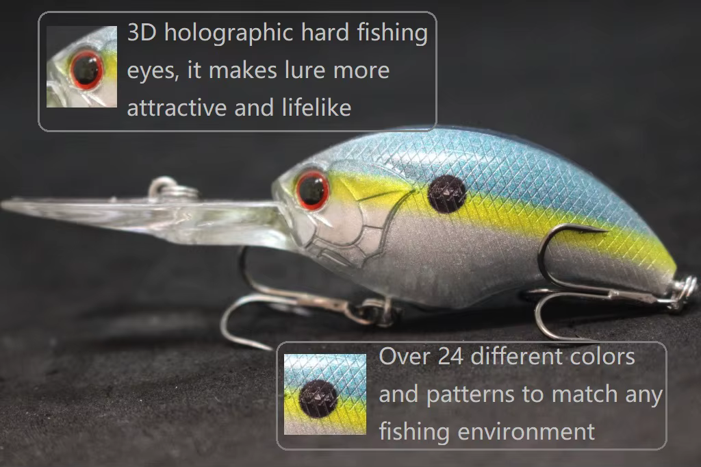 wLure Crankbait Wobbler 11 g 8,5 cm Buzo profundo flotante reflejante - imagen 4