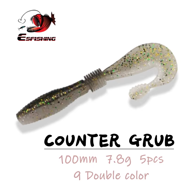 ESFISHING Counter Grub – Señuelo blando 100mm para carpa