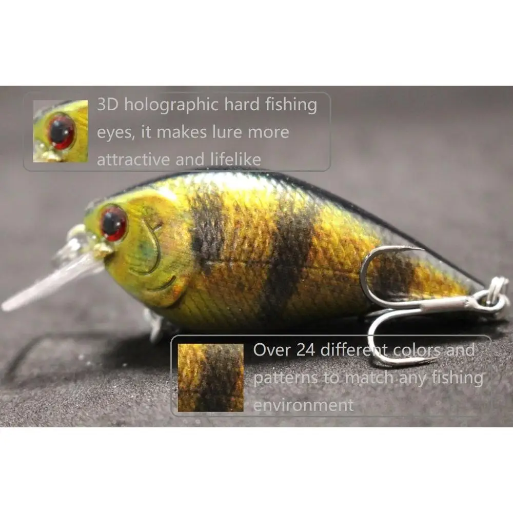 WLure Crankbait pico cuadrado – Flotante lento pintura RealLife - imagen 2