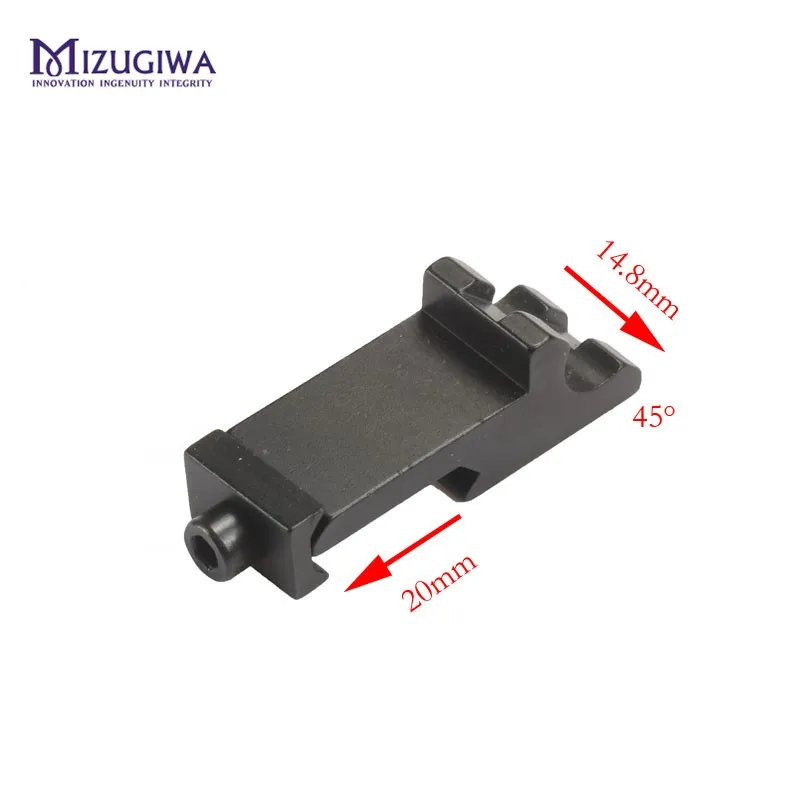 Detalle del soporte para riel de 20 mm