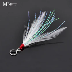 MNFT Señuelo de pluma colgante con anzuelo triple Bloodstreams