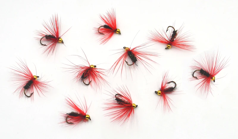 Ninfas MNFT bead head dorado y hackle rojo – Pesca de trucha - imagen 2