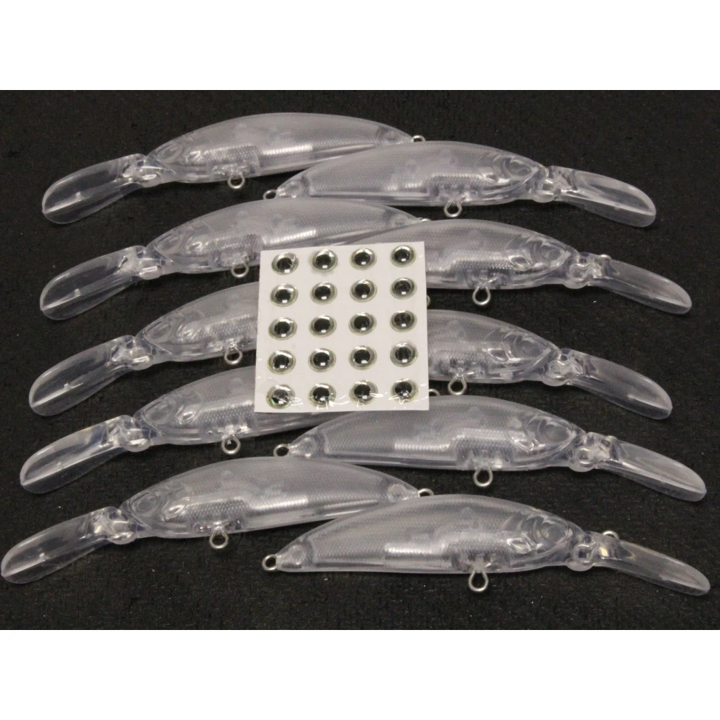 wLure Señuelo Minnow transparente ligero sin pintar, ojos aleatorios - imagen 4