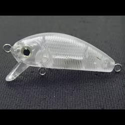 Señuelo Crankbait transparente wLure sin pintar, ligero, plástico