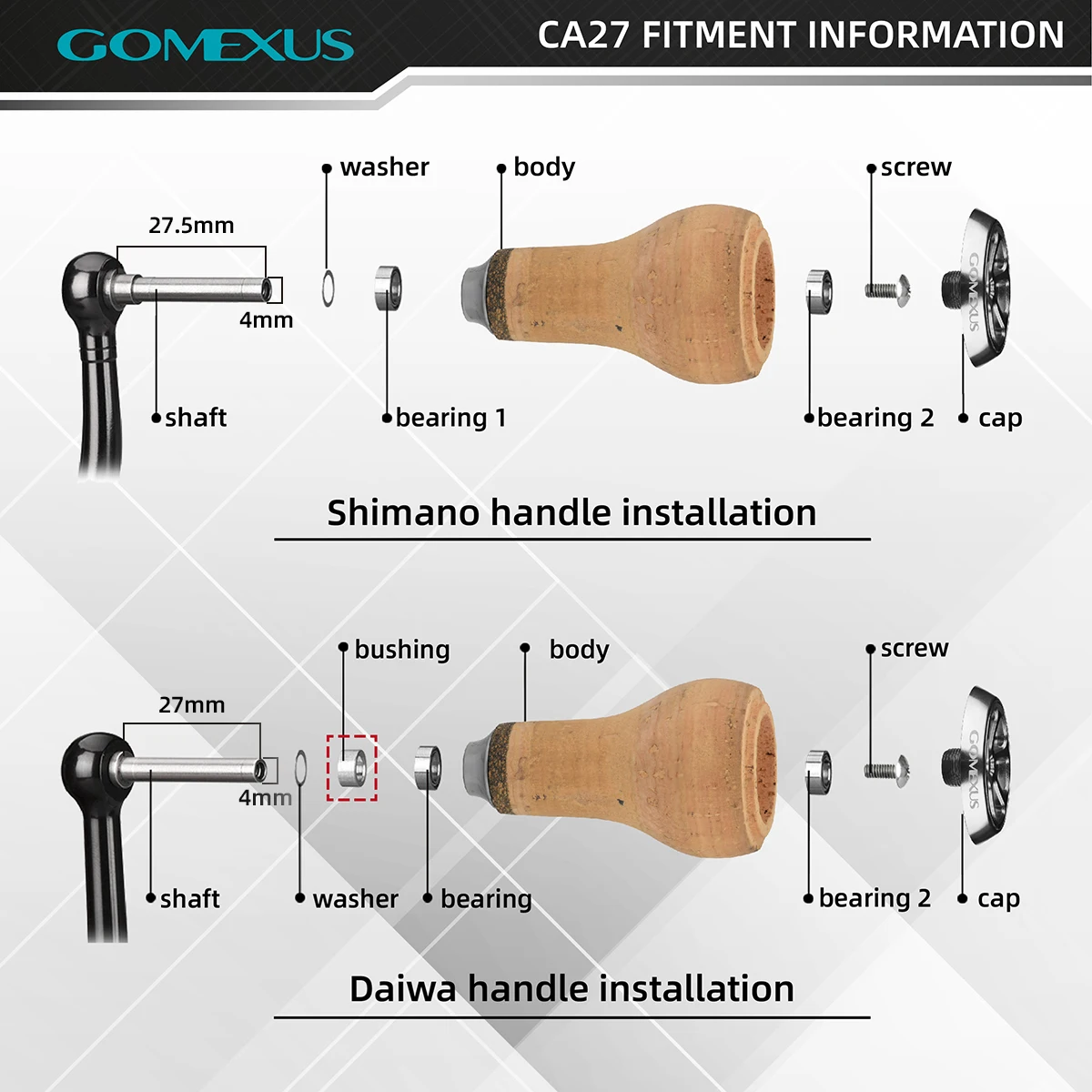 Gomexus perilla de mango para lubina – compatible Shimano Stradic CI4 - imagen 2