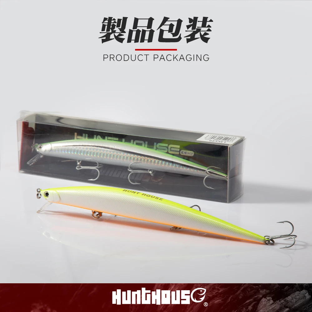Hunthouse Tide Minnow Slim wobler flotante para lubina - imagen 5
