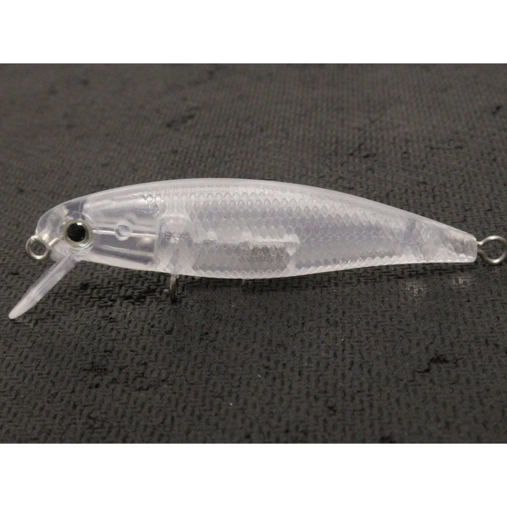 wLure Señuelo Minnow ligero sin pintar, transparente, ojos 3D