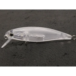 wLure Señuelo Minnow ligero sin pintar, transparente, ojos 3D