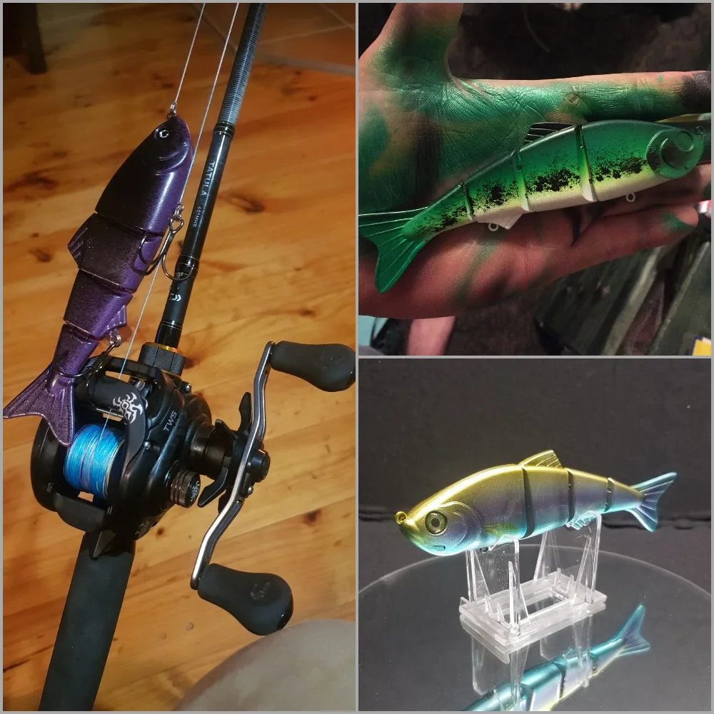 wLure señuelo minnow articulado nado perfil grande hundimiento rápido
