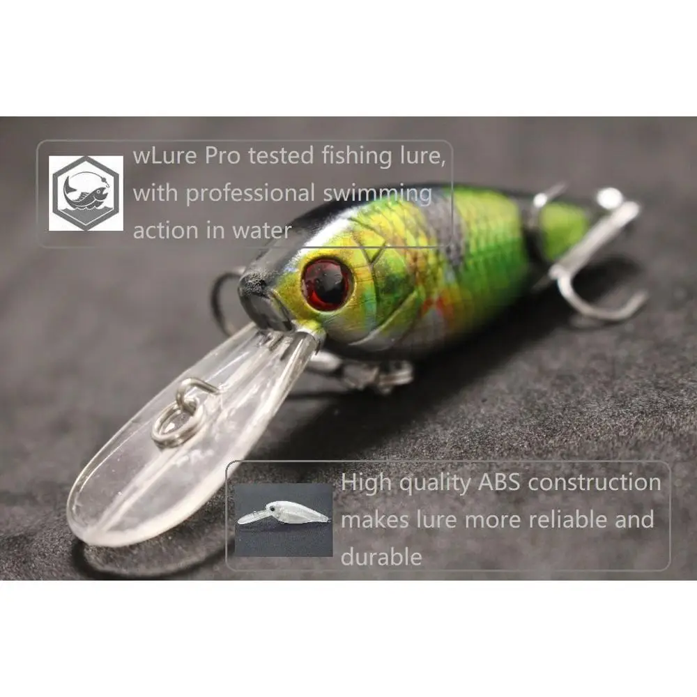 WLure Crankbait buceo profundo – Oscilación ancha para carpa