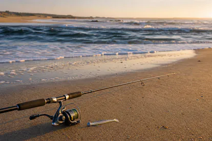 Playa con corte de arena y corriente lateral ideal para pescar a spinning